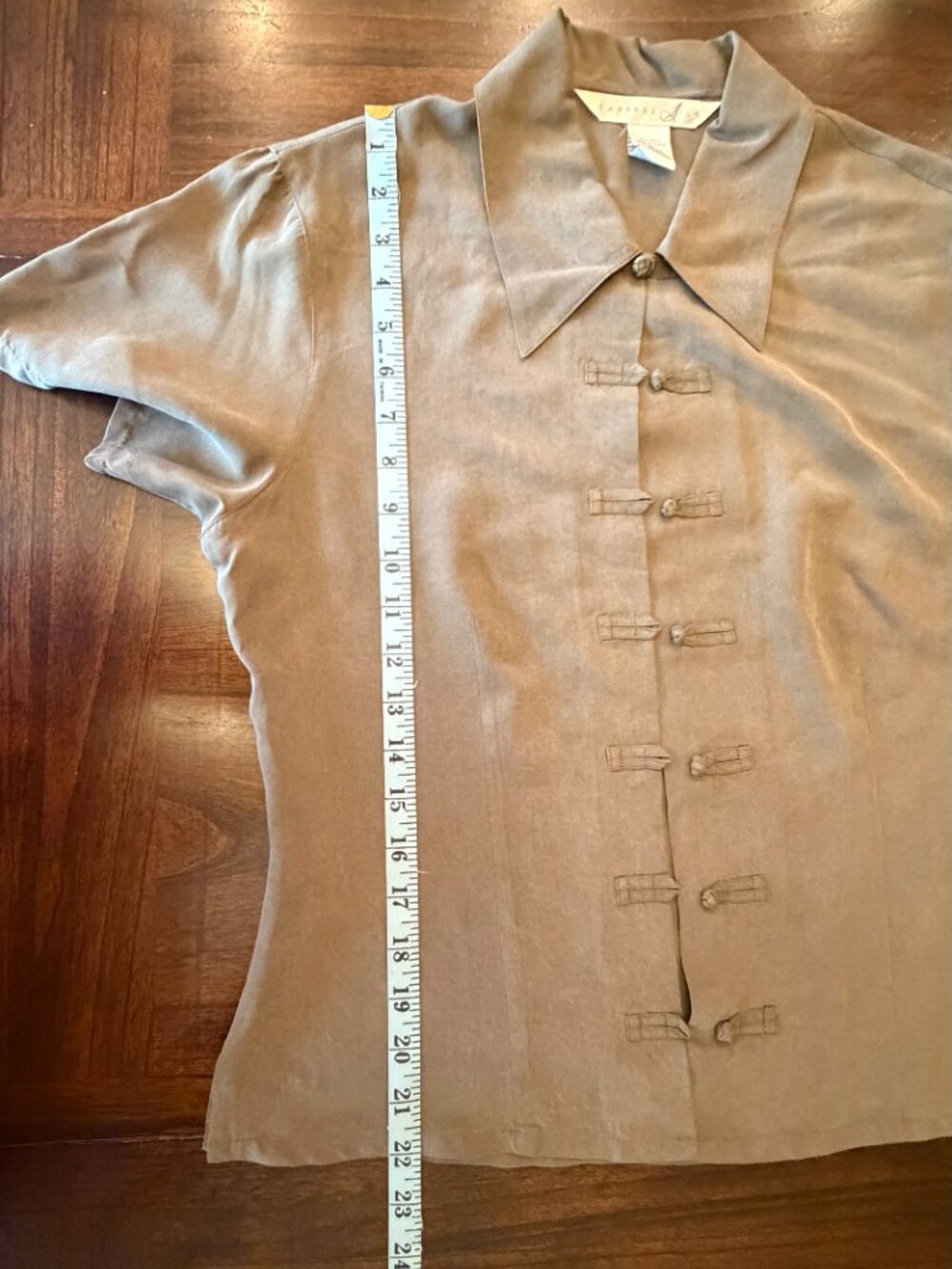 90's Express Silk Women's Army Green Set, Mini Skirt, Soft, Office, Size Medium - Picture 11 of 15